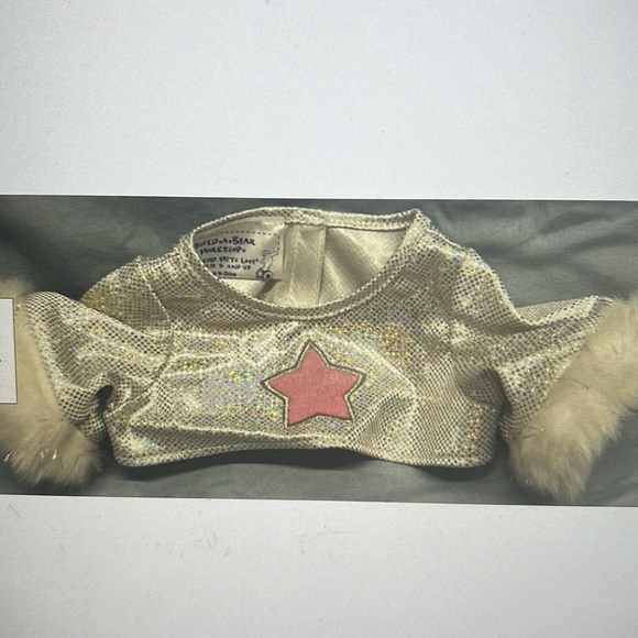 Build a Bear Rockstar Diva Sparkly 2000s outfit w/ Black Boots Silver Pink - Picture 3 of 8